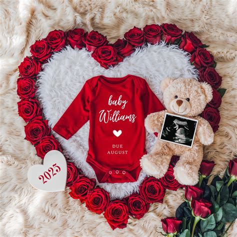 Valentine Baby Announcement, Holiday Gender Neutral Pregnancy Reveal ...