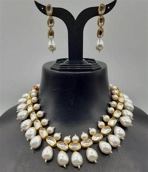 Buy Big Pearl Drop Kundan Set Online - Ishhaara