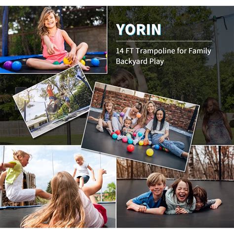 Buy YORIN Trampoline 14FT for Kids Adults with Enclosure, 1400LBS Round ...