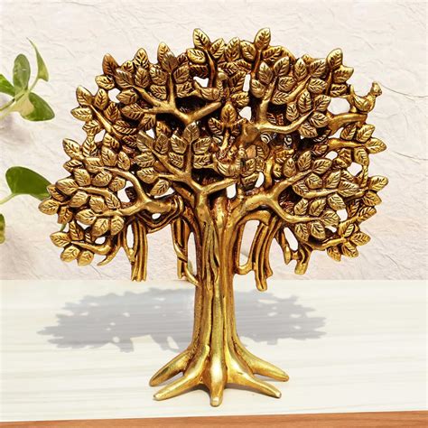 Pure Source India (Pure Brass Kalpavriksha Tree Sculpture for Home ...