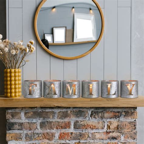 6 Piece Rustic Galvanized Metal Tealight Candle | Ubuy India