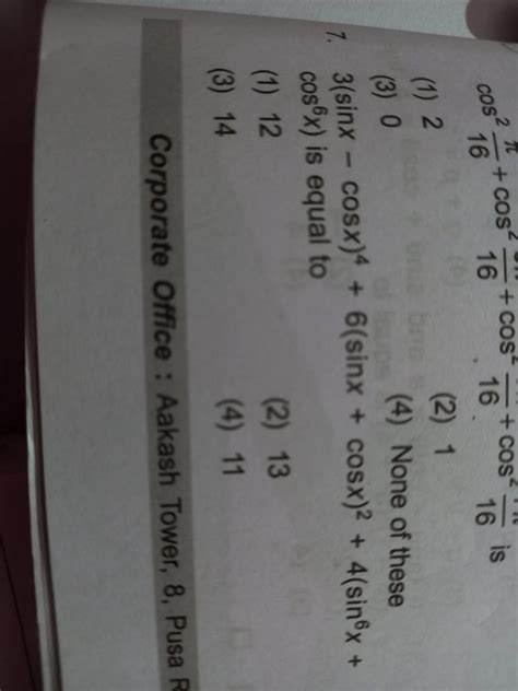 3 ( sinx - cox x ) ^4 +6(sinx + cos x) ^2 + 4(sin ^6 x+ cos ^ 6 x ...