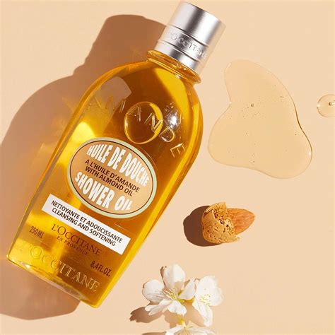 Dry skin essentials: L'Occitane Shower Oil Aesthetic Vector Art