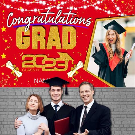 Buy Custom Congrats Grad Banner 2023 Graduation-Red Graduation Banner ...