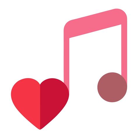 Heart note flat icon clipart design xc vector art and illustration ...
