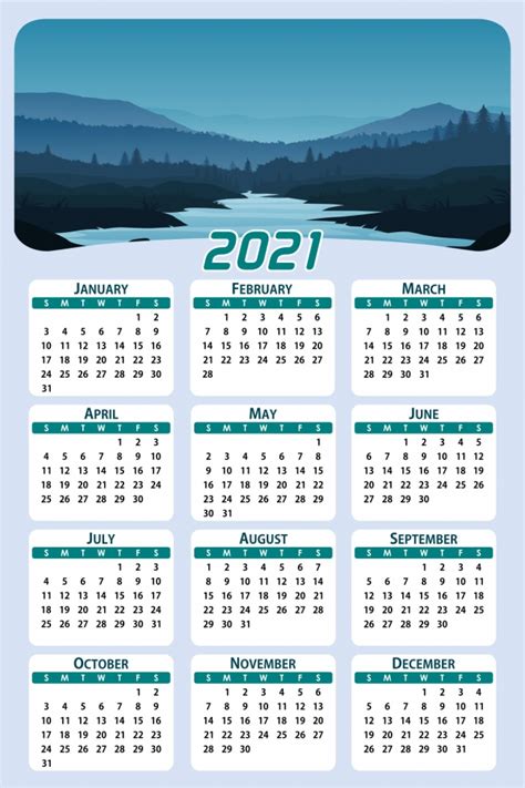 2021年全年日历图片