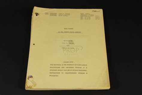 The Prop Gallery | Production used script