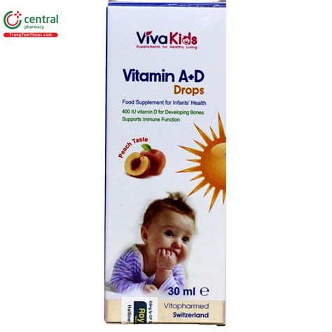Thuốc VivaKids Vitamin A+D Drops - Hỗ trợ mắt và xương răng chắc khỏe