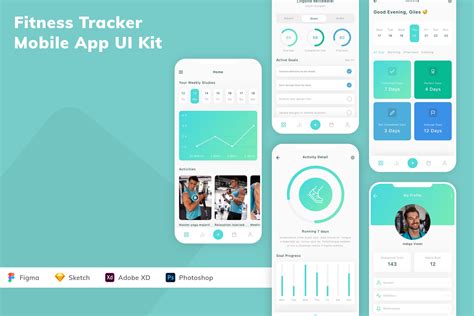 Fitness Tracker Mobile App UI Kit Graphic by betush · Creative Fabrica