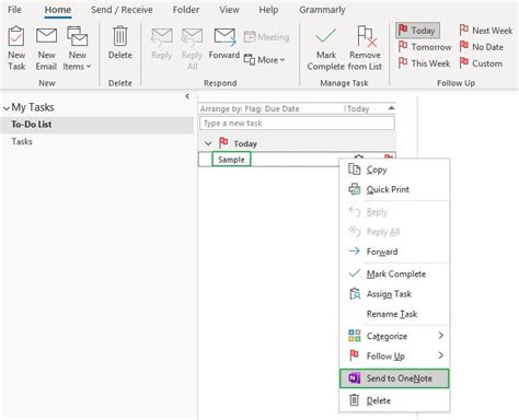 Image result for OneNote Assign Task in Outlook Tasks
