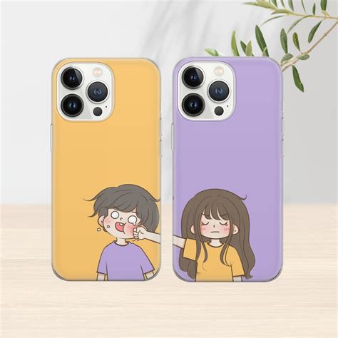 Cute Lovers Couple Matching Phone Case Matching Cover for - Etsy
