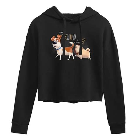 Juniors' Secret Life Of Pets I Know Cropped Graphic Hoodie