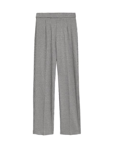 Buy Jersey Checked Straight Leg Trousers at Marks & Spencer