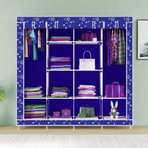 colcum 12 Layer Printed 3 Door Micro Fiber Collapsible Wardrobe Price ...