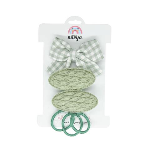Olive You Set of bow barratte, Hairclips and Rubber bands for girls (3 ...