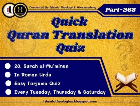 Quick Quran Translation Quiz in roman (Part-268) | 23. Surah al-Mu ...