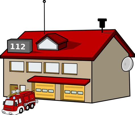 Fire Station Building Clipart