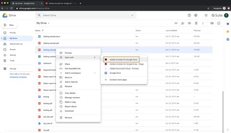 Using Adobe Document Cloud extension for Google Drive