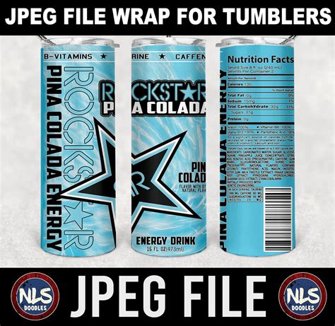 rockstar pina colada energy-energy drink- label-jpeg DIGITAL DOWNLOAD ...