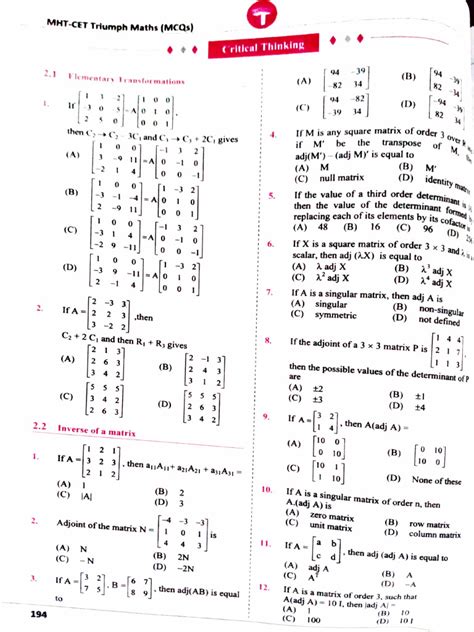 Image result for Maths Matrices Questions