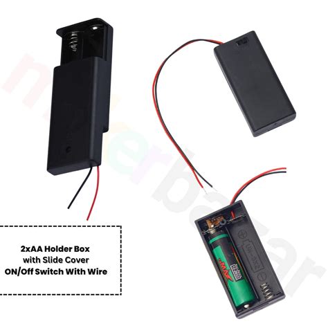 AA Cell Holder Close Plastic Case With Wire - Secure Battery Management