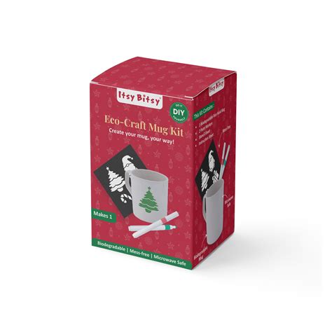 Christmas Eco Craft Mug Kit With Paint Markers and Stencil Sheet 1 Box ...