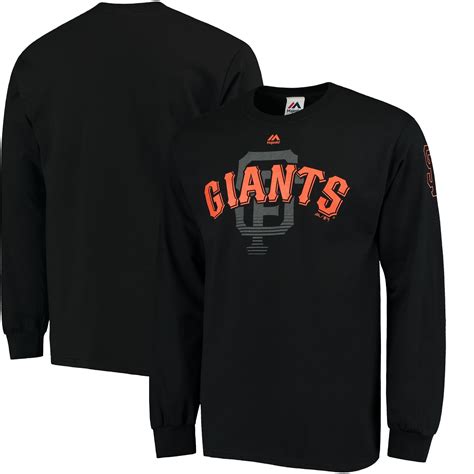 Majestic San Francisco Giants Black Big & Tall Two Hit Long Sleeve T-Shirt