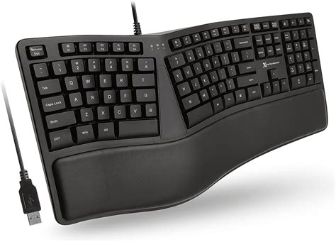X9 Performance Ergonomic Keyboard Wired with Cushioned Wrist Rest ...
