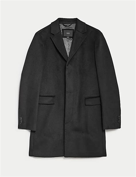 Buy Wool Blend Revere Coat at Marks & Spencer