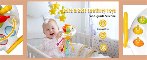 Lefan Montessori Pull String Teether Activity Toy for 6-12 Months+ ...