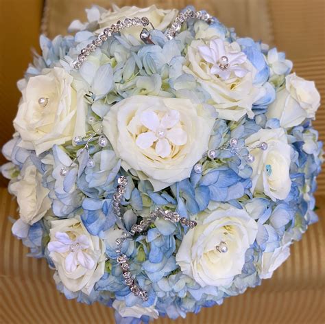 Blue and White Bridal Bouquet - Vegas Flowers Delivery
