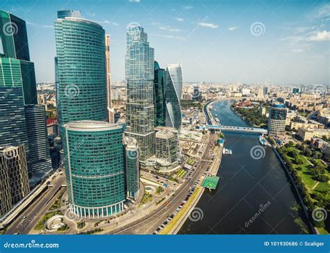 Aerial View of Moscow Downtown, Russia Stock Photo - Image of city ...
