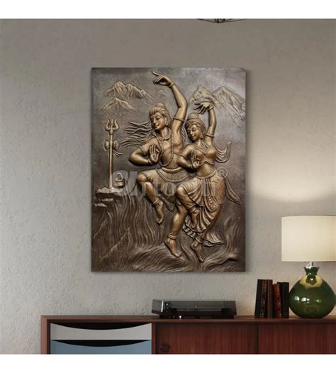 Buy 4x3 Feet Shiv Parvati 3D Relief Mural Wall Art Online - Artociti