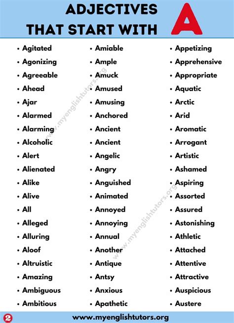 Adjectives that Start with A: List of 135+ Adjectives Starting with A ...
