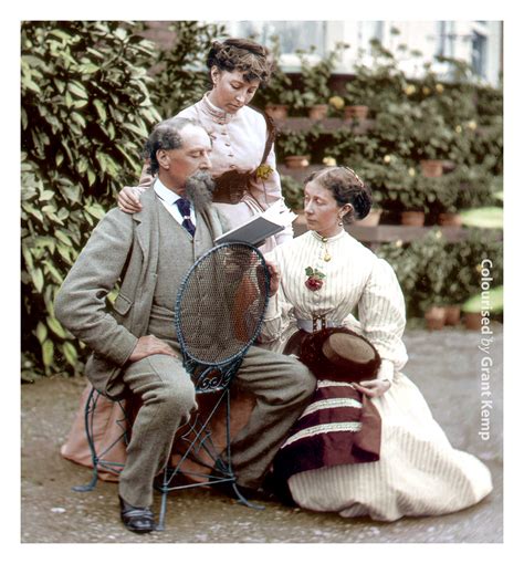Charles Dickens, with his Daughters 1865 | Colorized historical photos ...