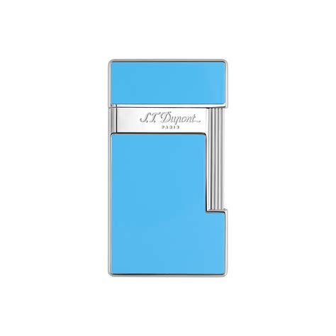 Slimmy Lighter Sky Blue Lacquer and Chrome – Luxury Lighters | S.T ...