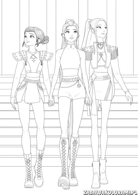 Kolorowanka: Lowcy demonów Rumi, Mira i Zoey