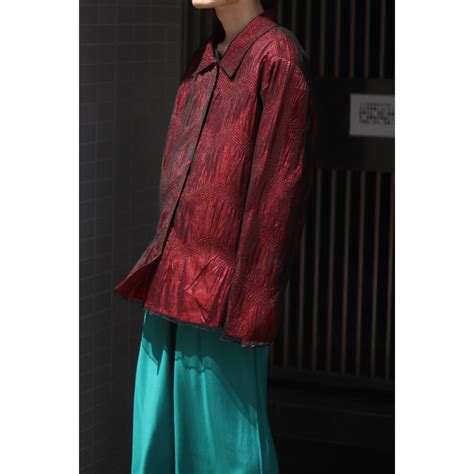 【OTSU】sheer × wrinkle process layered design dress shirt -9737- | cv