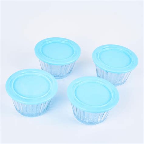 Buy Spinel Fierie Transparent Solid Glass Bowls With Lid - Set of 4 ...