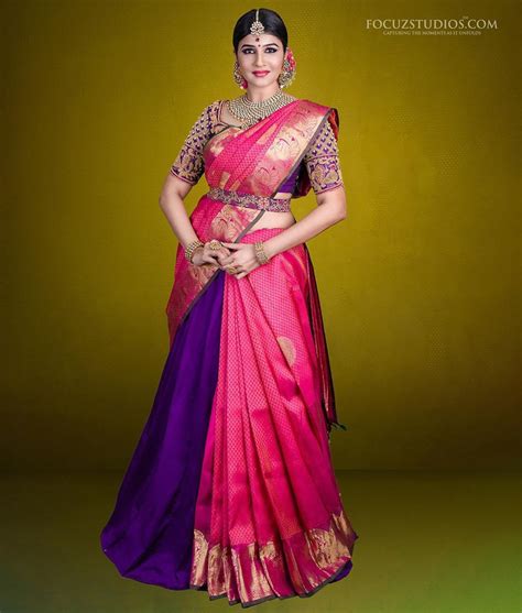 10 Wedding Day Pattu Half Saree Designs for South Indian Brides
