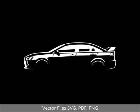 2008 Lancer EVO X Silhouette Vector Graphic Clipart for Cricut Png Pdf Svg - Etsy