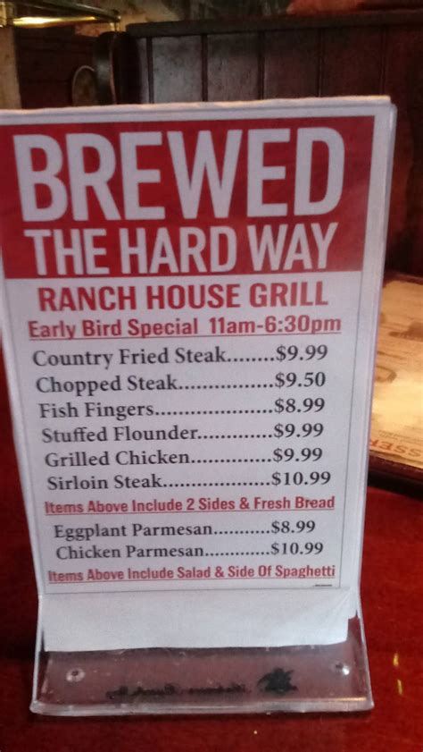 Menu at The Ranch House Grill restaurant, Tampa