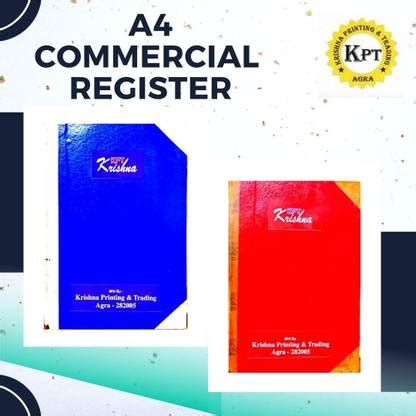 KRISHNA A4 COMMERCIAL REGISTER A4 Notebook RULES 500 Pages Price in ...