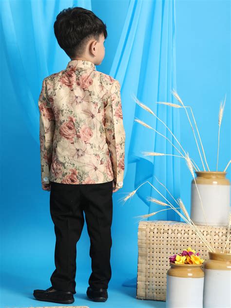 VASTRAMAY Boy's Beige Printed Jodhpuri – vastramay