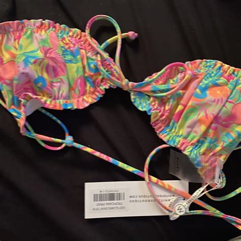 white fox swim keep glowing bikini top sold out on... - Depop