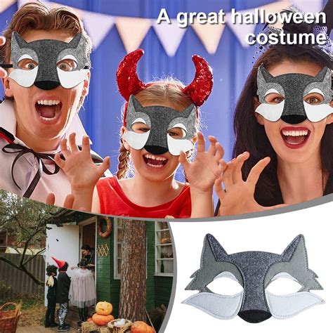 YUANGUNGUN Wolf Mask Felt Half Face Animal Masquerade Mask India | Ubuy