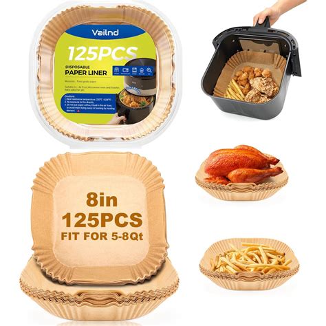 Buy Air Fryer Paper Liners,125Pcs Parchment Paper, Air Fryer Disposable ...