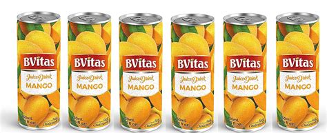 BVitas Mango Juice Drink - Pack of 6-250 ml Each| Fresh Fruit Canned ...