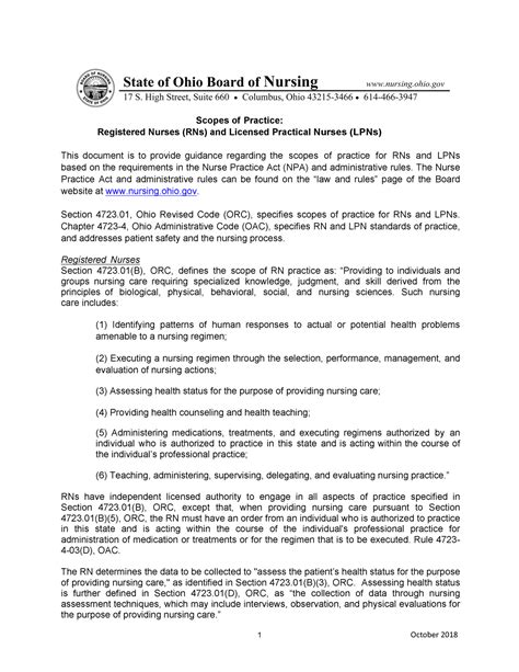 RN LPN Scope of Practice 2018 - Scopes of Practice: Registered Nurses ...