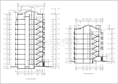 3500平米6层砖混结构住宅楼建筑设计CAD图纸（含半地下室和阁楼）_居住建筑_土木在线